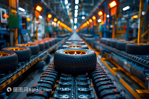 轮胎生产线上的产品