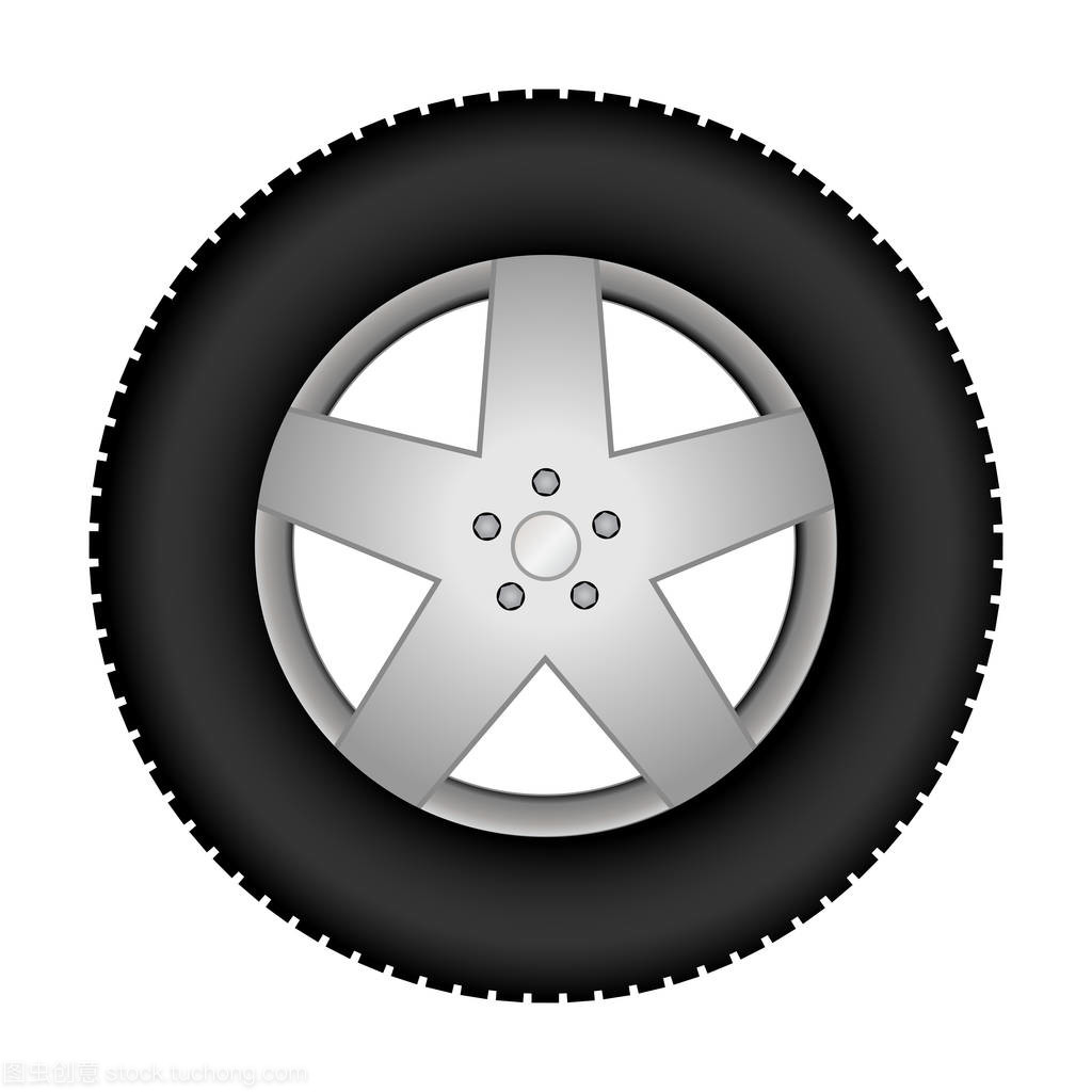 汽车轮胎在合金轮子